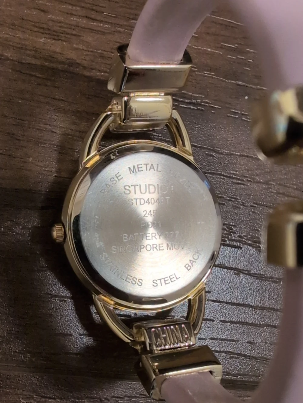 Gold-Tone Pink Dial Women's Watch